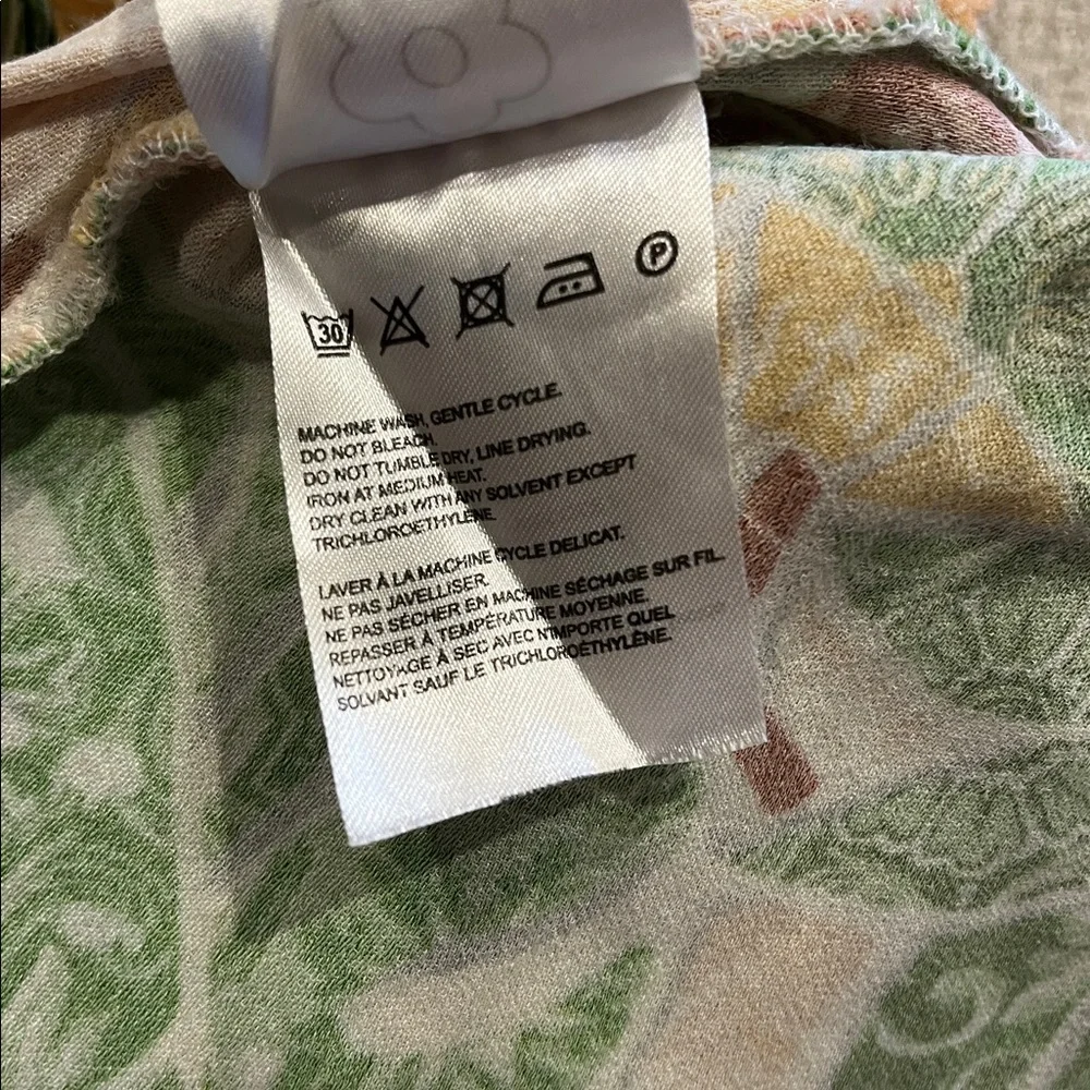 FARM Rio Anthropologie Mosaic Tapered Pants Green Tropical Size Small - Picture 12 of 13